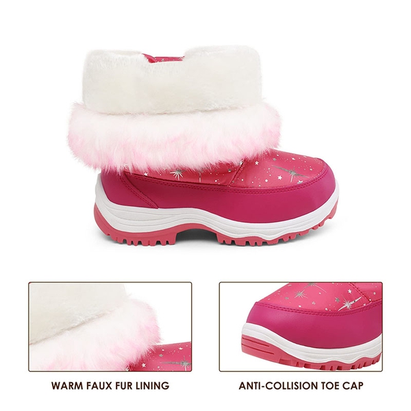 Kids Winter Snow Boots - FUCHSIA - 1